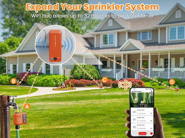 WiFi Sprinkler Timer Wifi hub allows up to 32 devices to be water timer