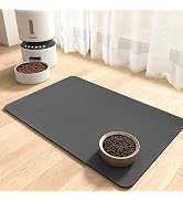 Pet Feeding Mat-Absorbent Dog Mat for Food and Water Bowl-No Stains Quick Dry Dog Water Dispenser...