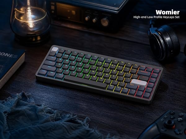 Low Profile Keycaps - Shine Through Keycaps 60 65 75 100 Percent, Keyboard Key caps PBT