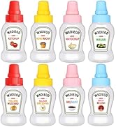 8 Pcs 1.4 oz Mini Condiment Squeeze Bottles with Lids, Ketchup Bottle for Lunch Box, Small Squeez...