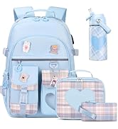 ACESAK Backpack for Girls with Insulated Water Bottle, Bookbag Backpack for Girls Kids, 14oz Kids...