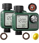 2 Pcs Sprinkler Timers, XinFuturse Water Timer, Programmable Garden Hose Timer with Rain Delay, M...