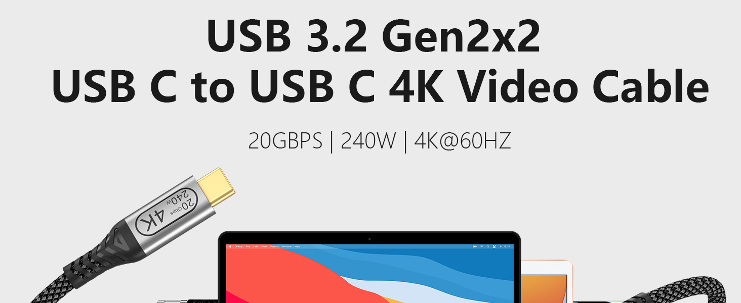 USB 3.2 Gen2×2 USB C Cable