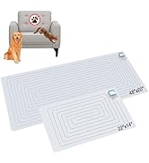 SEERWAY Scat Pet Shock Mat 2 Pieces in Different Size, Shock Pads for Dogs and Cats Training Indo...