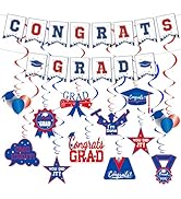 26pcs Congrats Grad Banner, Graduation Banner Congratulations Graduate Banner 2024 with 12pcs Han...