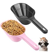 Aosnare 2 Pack Dog Food Scoop, 1 Cup Pet Food Scoop With Measuring Lines (Black and Pink)