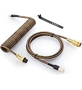 GUNMJO Starlight Coiled USB C Cable for Gaming Keyboard, Double-Sleeved Mechanical Keyboard Cable...