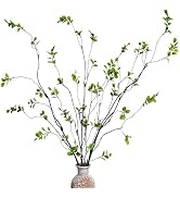 Cherica 4 Pcs Artificial Ficus Branches Faux Eucalyptus Stems, 47.2 Inch Fake Greenery Stems Arti...