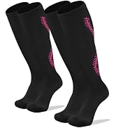 Youper Softball Socks w/Stitches for Youth Girls & Adult Women (2 Pairs)