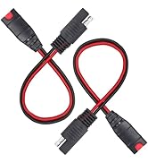 2PCS 14AWG Heavy-Duty SAE 1FT Extension Cable 4269, for NOCO Genius 5 GC009 Intelligent Battery C...
