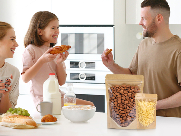 Kraft Bags With Window Clear Front Pouches