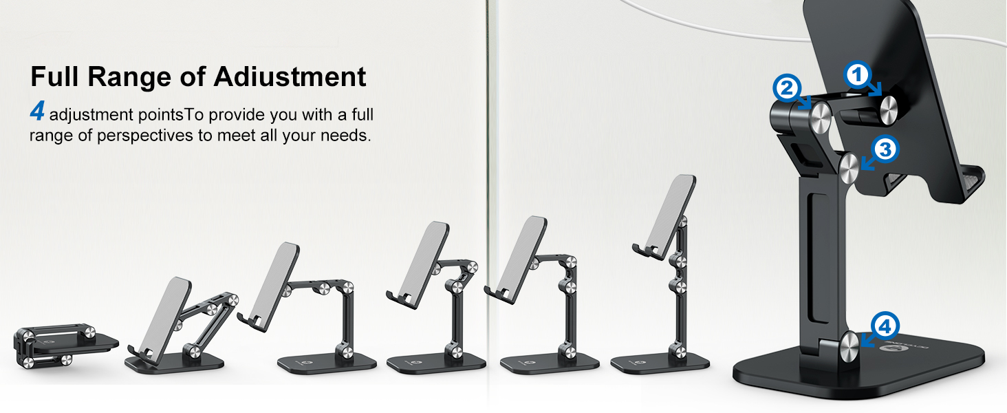Adjustable Height and Angle Phone Stand for Desk