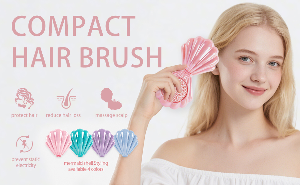 foldable hair brush compact brush folding foldable compact mirror cute travel hairbrush for women