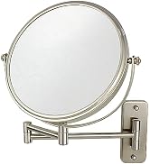 JANEEVA 8" Wall Mounted Makeup Mirror, 1X/10X Magnifying Mirror with 360° Extendable Arm Mirror f...