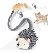 Migipaws Interactive Hedgehog Cat Toy 360° Rolling & Spin with Soft Plush Tail for Indoor Cats Sm...