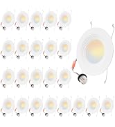Energetic 24 Pack 5/6 Inch 5CCT Retrofit Recessed Ceiling Lighting, LED Can Lights, Dimmable Down...