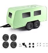 9imod Four Wheels Travel Camper RC Trailer with Hitch for 1/18 RC Crawler TRX4M Upgrade Accessori...