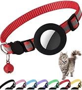 Dgerp Airtag Cat Collar Breakaway, Reflective Kitten Collar with Apple Air Tag Holder and Bell fo...
