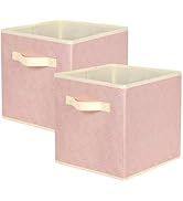 ShellKingdom Storage Bins, Foldable Fabric Storage Cubes with 3D Embossed Rose Pattern, Cloth Org...