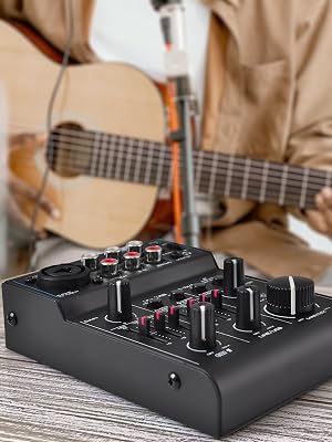 3 Channel Bluetooth Audio Mixer - DJ Sound Controller Interface with USB Soundcard for