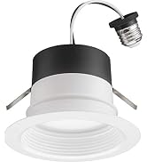 Juno 4BEMW SWW5 90CRI M6 E-Series LED Recessed Downlighting, Baffle Trim, 4-Inch, White