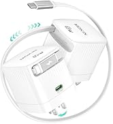 Retractable Wall Charger, 65W PD Fast USB C Charger Block with Retractable Type-C Cable, Travel C...