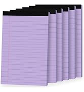 Ciphyfee 6pcs Small Note Pads, Purple Notepads 5x8 College Ruled Notebook, Writing Pads 5 x 8, Le...