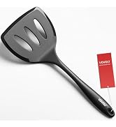 Silicone Pancake Spatula Turner with Lengthened Handle& Seamless Design, Heat Resistant Slotted F...