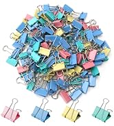 120 Pack Binder Clips 0.75 Inch, Small Paper Clamps, Colored Paper Binder Clips, Office Clips, As...
