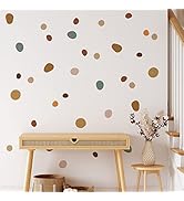 Boho Polka Dot Wall Decals 84 PCS, Boho Wall Sticker for Girls Room Living and Playroom Nursery, ...
