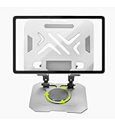 Briteroh Ultra-Stable 360° Rotatable Metal Tablet Stand, Adjustable Folding Desktop Stand for iPa...