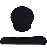 KALLORY Memory Wrist Support Set Keyboard Wrist Rest Pad and for Ergonomic Hand Comfort Elastic M...