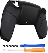 eXtremeRate Black Performance Rubberized Grip Custom Back Housing Bottom Shell Compatible with ps...