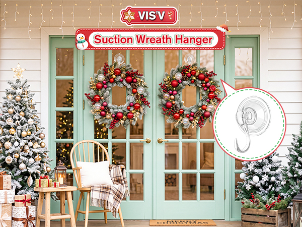 suction wreath hooks