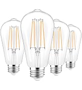 PARTPHONER LED Light Bulbs Dimmable Vintage Edison Bulb, E26 LED Bulb 60W Equivalent 720 Lumens, ...