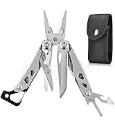 TESQITA Multitool Pliers, 13 in 1 Multipurpose Plier with Carabiner, ASTM 420 Portable Pocket Key...