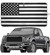 American Flag Windshield Sun Shade, High-Resolution Car Sun Shield with Mirror Cut-Out for Automo...