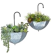 GIFTME 5 Set of 2 Galvanized Metal Umbrella Hanging Wall Planter Flower Holder Indoor or Outdoor ...