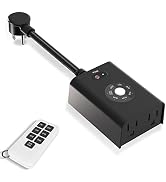 Minoston Outdoor Timer for Lights with Remote, Outdoor Light Timer Weatherproof 2 Outlets 15A Plu...