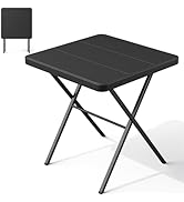 FurniEdge 27'' Square Folding Table, Foldable Table No Assembly 400lbs Weight Capacity, Heavy Dut...