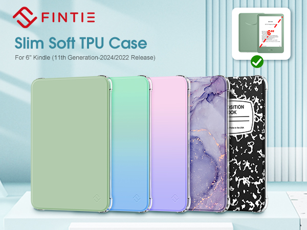 Kindle 2024 12th generation 6 inch lightweight slim case clear flip fold cover