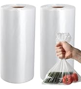 PAPRMA 10" x 14" Clear Food Storage Bags Roll Plastic Produce Bags Vegetable Bag 2 Rolls, 500 PCS