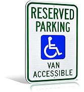 Signs Authority Metal Sign - Reserved Handicap Parking Van - Engineer Grade Ultra Reflective - 18...