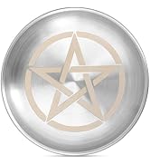 TEHAUX 5.47" Pentagram Altar Plate, Decorative Ritual Metal Tray for Tarot Ceremony, Wiccan Offer...