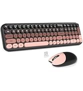 MOFII Wireless Keyboard and Mouse Combo, Compact Small Keyboard with Large Print, 2.4GHz Retro Ty...