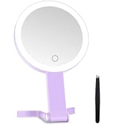Lighted Makeup Mirror, 30X Magnifying Mirror with Light, Hanging and Handheld Mirror with Handle,...