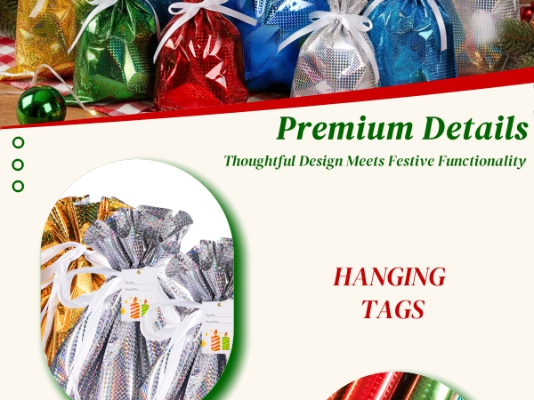 Christmas Drawstring Gift Bags