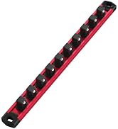 WORKPRO Magnetic Socket Organizer, 1/2-Inch Drive Aluminum Alloy Sockets Rail, Heavy Duty Sockets...