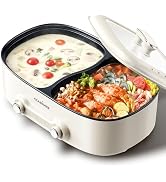 Stariver Hot Pot Electric with Divider, 7L Shabu Shabu Pot, 2-Temp Control (Separate Settings per...