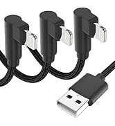 iPhone Charging Cord 6ft 90 Degree Lightning Cable MFi Certified 3 Pack Nylon Braided iPhone Char...